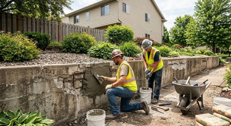Brick Retaining Wall Repair in Grand Forks, ND