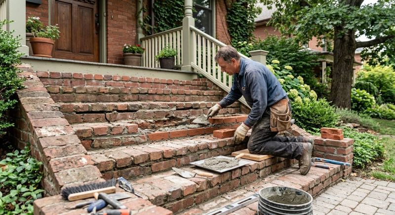 Brick Stairs Repair in Grand Forks County, ND
