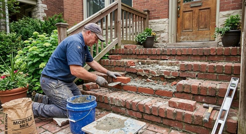 Brick Stoop Repair in Grand Forks, ND