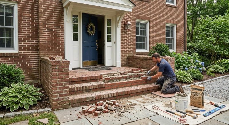 Brick Stoop Repair in Grand Forks, ND