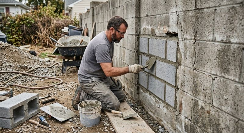 Cinder Block Wall Repair in Crookston, MN