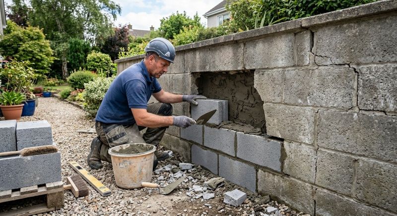 Concrete Block Wall Repair in Grand Forks, ND