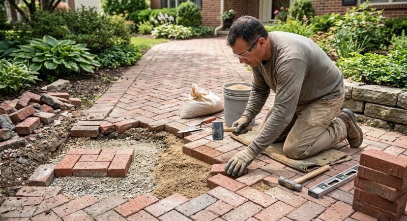 Entryway Brick Repair in Grand Forks, ND