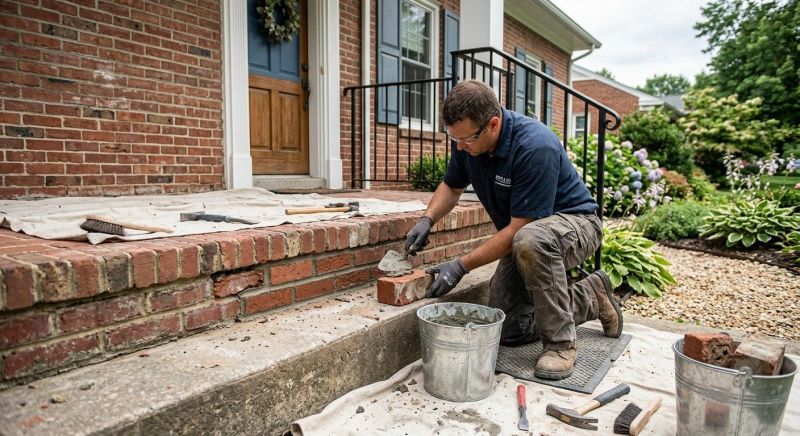 Porch Brick Repair in Grand Forks, ND