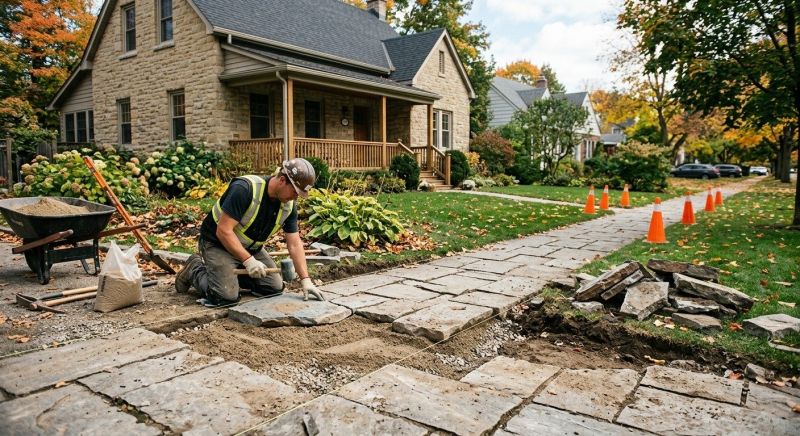 Stone Walkway Repair in Grand Forks, ND